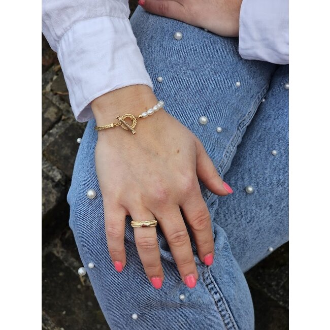 Armband Barbara Mini Pearl Verguld