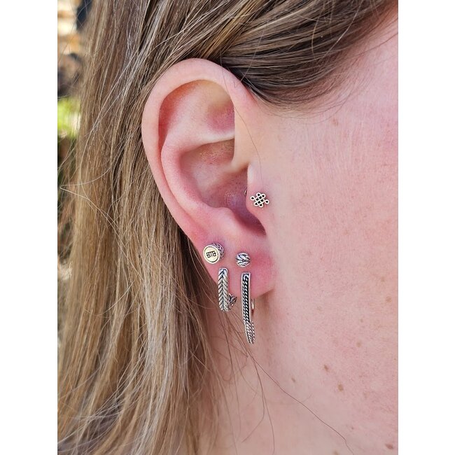 Oorknopje Endless Knot Stud Flatback Zilver Single Piece