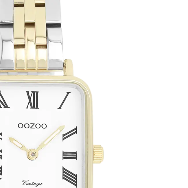 Duocolor horloge met metalen armband