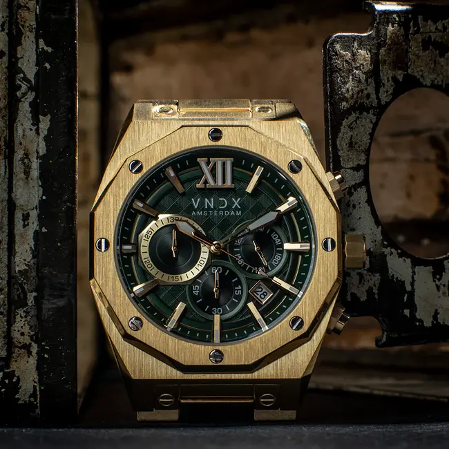 Wise Man Staal Goudkleurig Groen