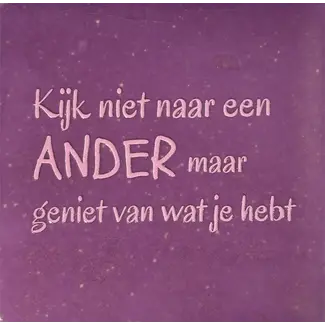 Yett Agenturen Tegeltje - Kijk niet naar een ander...