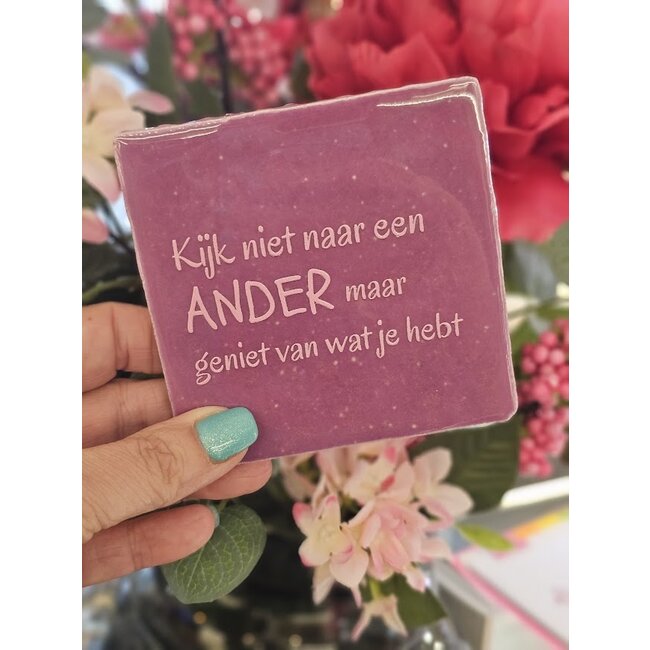Tegeltje - Kijk niet naar een ander...