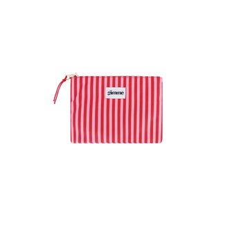 Gimme Fashion Plat toilettasje dunne streep - Roze rood