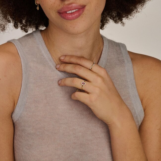 Ring 1271YAM - Geelgoud (14k) met Amethist