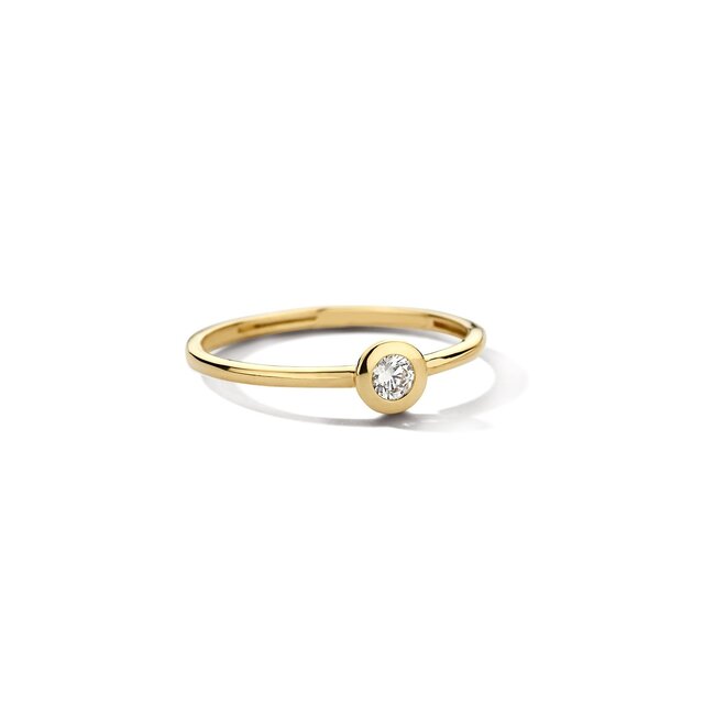 Ring 1273YZI - Geelgoud (14k) met Zirconia