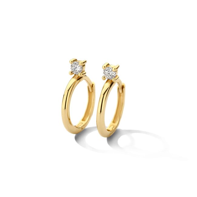 Oorringen 7372YZI - Geelgoud (14k) met Zirconia