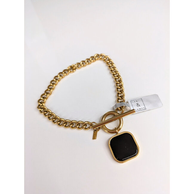 Armband  Chain Square Stone
