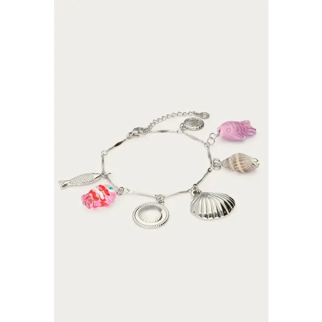 Mer bedelarmband met schelpen en vissen