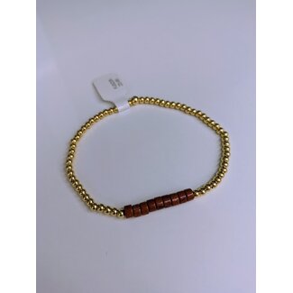 Fushi Amsterdam Armband - Platte kralen Roestbruin