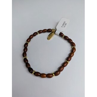 Fushi Amsterdam Armband - Ovale kralen Roestbruin