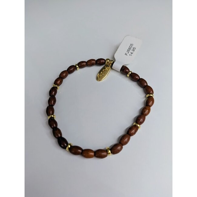 Armband - Ovale kralen Roestbruin