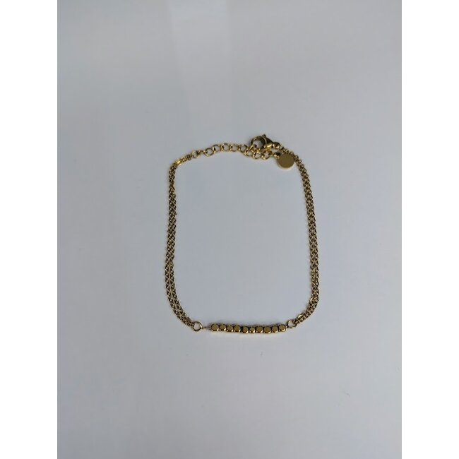 Dobbelsteen armband met 10 steentjes