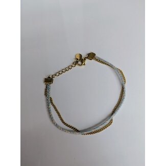 My Jewellery Dubbele armband met blauw touwtje