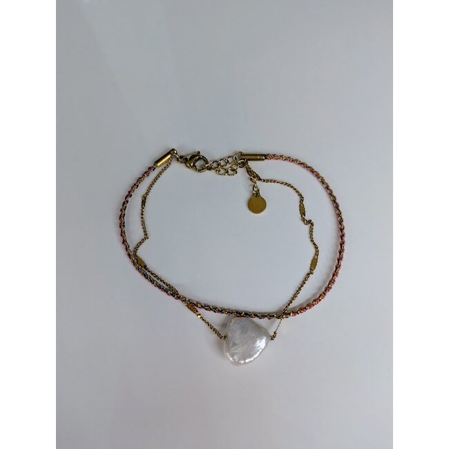 Dubbele armband met parel