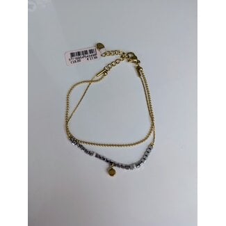 My Jewellery Dubbele armband met blokjes en steentje