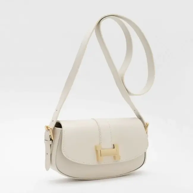 Leder tas - Beige
