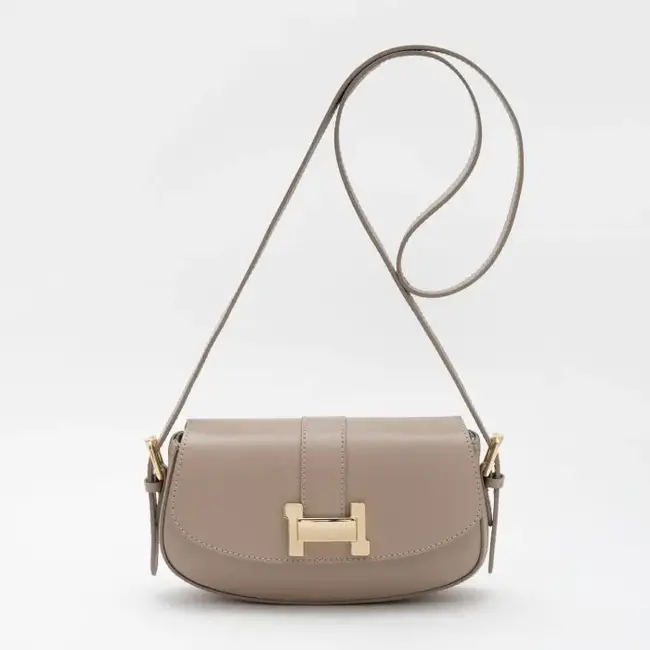 Leder tas - Khaki