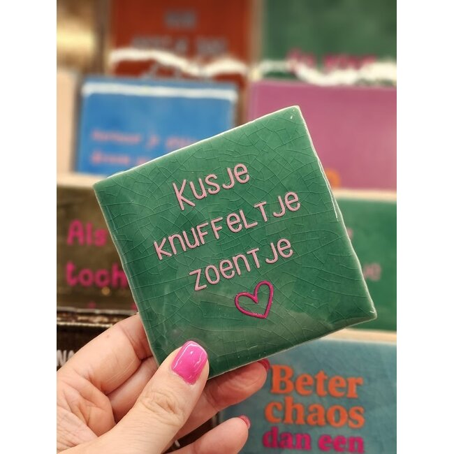 Tegeltje - Kusje knuffeltje zoentje