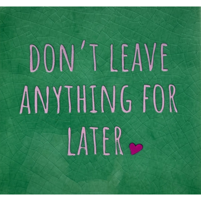 Tegeltje - Don't leave anything for later
