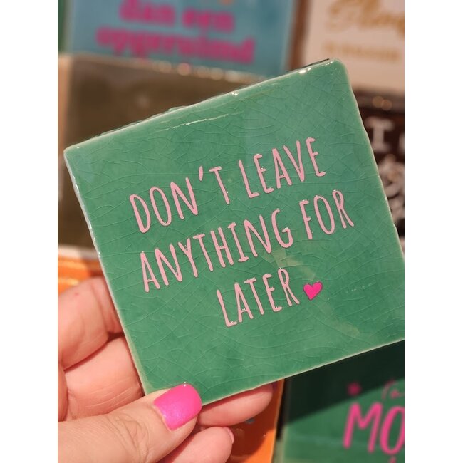 Tegeltje - Don't leave anything for later