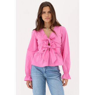 My Jewellery Roze top met strikjes & peplum
