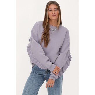 My Jewellery Lila sweater met ruffle en patch