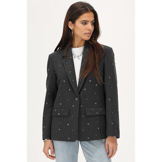 My Jewellery Donkergrijze blazer met studs
