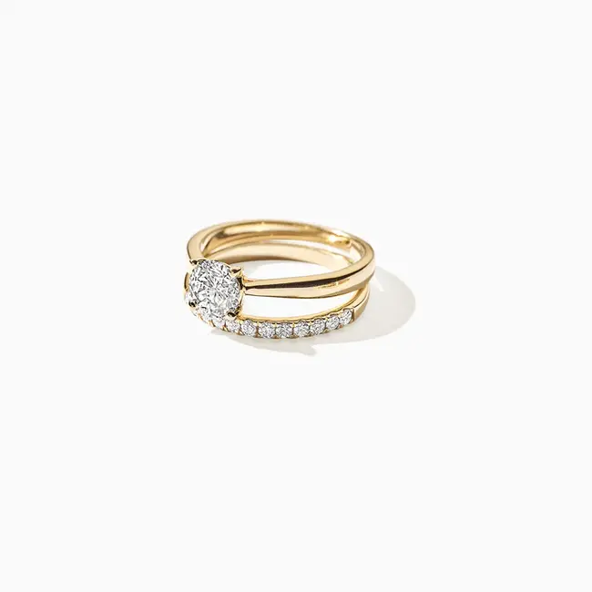Lab diamonds ring LG1004Y - 14k Geelgoud