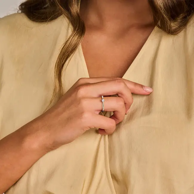 Lab diamonds ring LG1000W - 14k Witgoud