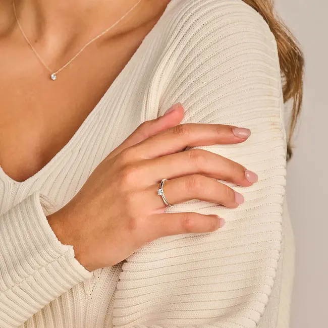 Lab diamonds ring LG1001W - 14k Witgoud
