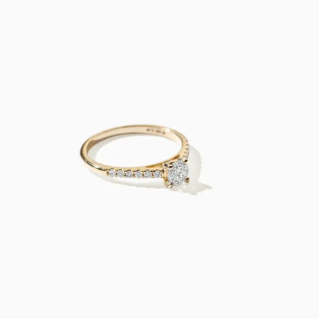 Lab diamonds ring LG1006Y - 14k Geelgoud
