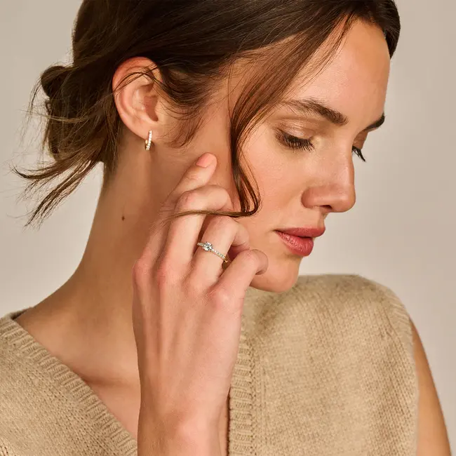 Lab diamonds ring LG1006Y - 14k Geelgoud