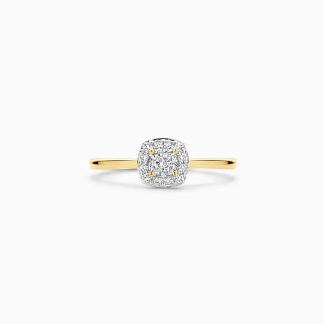 Lab diamonds ring LG1009Y - 14k Geelgoud