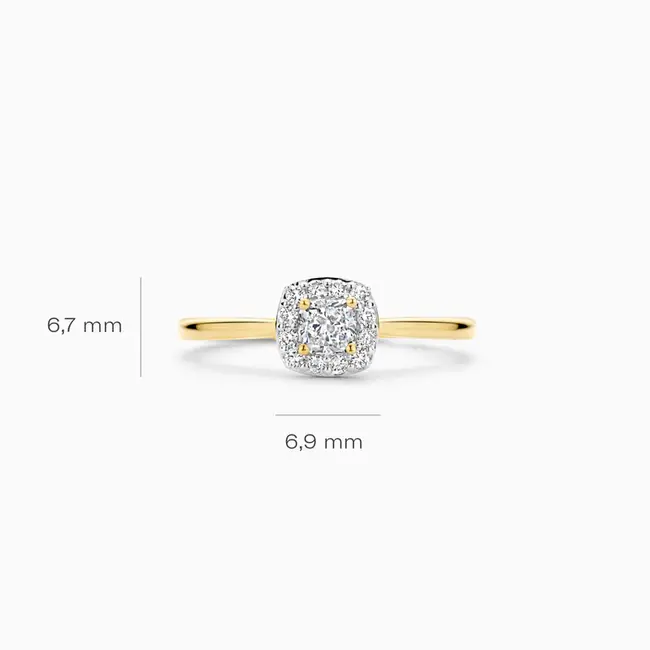 Lab diamonds ring LG1009Y - 14k Geelgoud