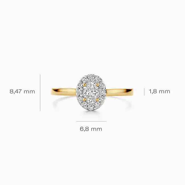 Lab diamonds ring LG1016Y - 14k Geelgoud