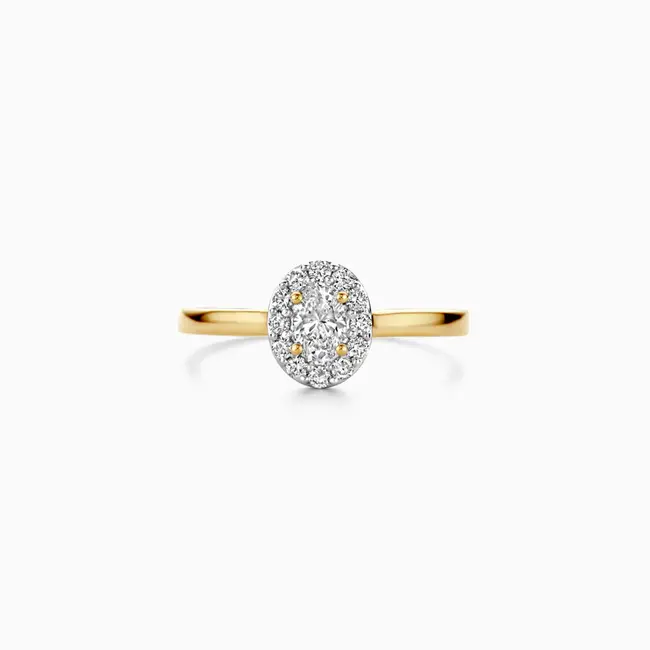Lab diamonds ring LG1016Y - 14k Geelgoud