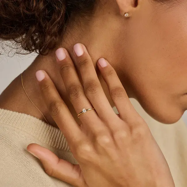 Lab diamonds ring LG1028Y - 14k Goud