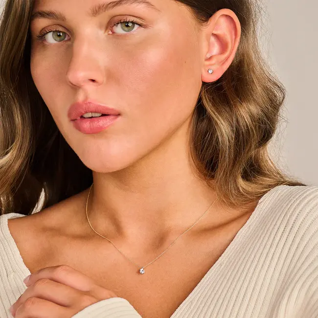 Lab diamonds collier LG3001Y - 14k Geelgoud