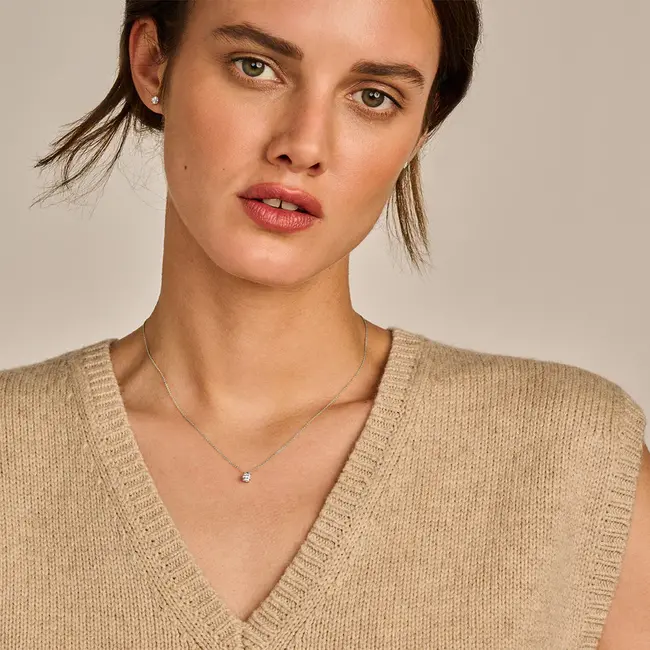 Lab diamonds collier LG3002W - 14k Witgoud