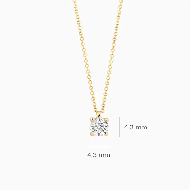 Lab diamonds collier LG3002Y - 14k Geelgoud