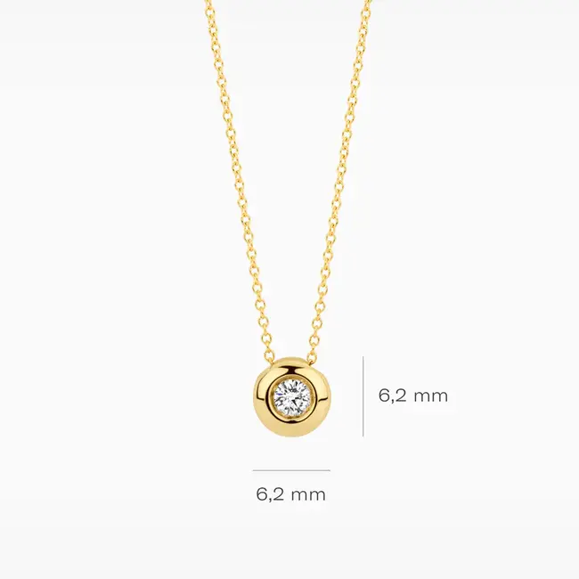 Lab diamonds collier LG3005Y - 14k Geelgoud