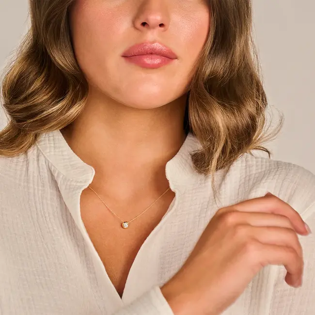 Lab diamonds collier LG3007Y - 14k Geelgoud