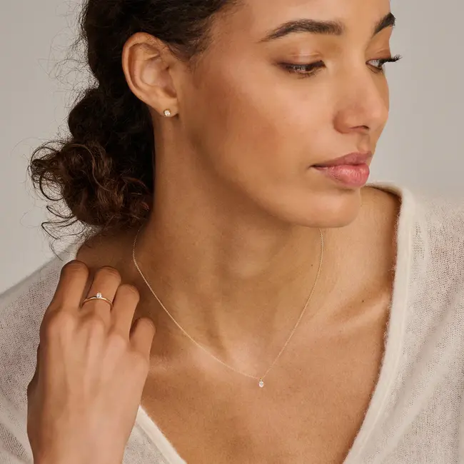 Lab diamonds collier LG3015Y - 14k Goud