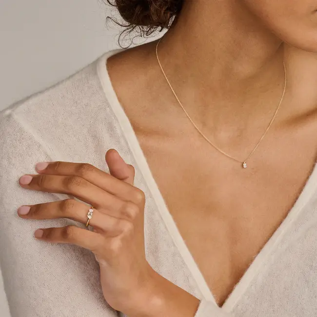 Lab diamonds collier LG3015Y - 14k Goud