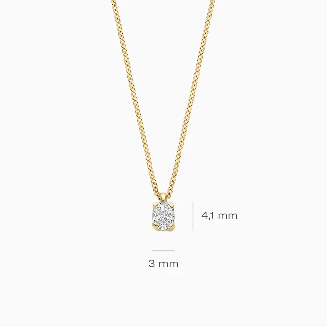 Lab diamonds collier LG3015Y - 14k Goud