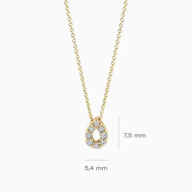 Lab diamonds collier LG3018Y - 14k Geelgoud