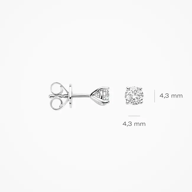 Lab diamonds oorstekers LG7002W - 14k Witgoud