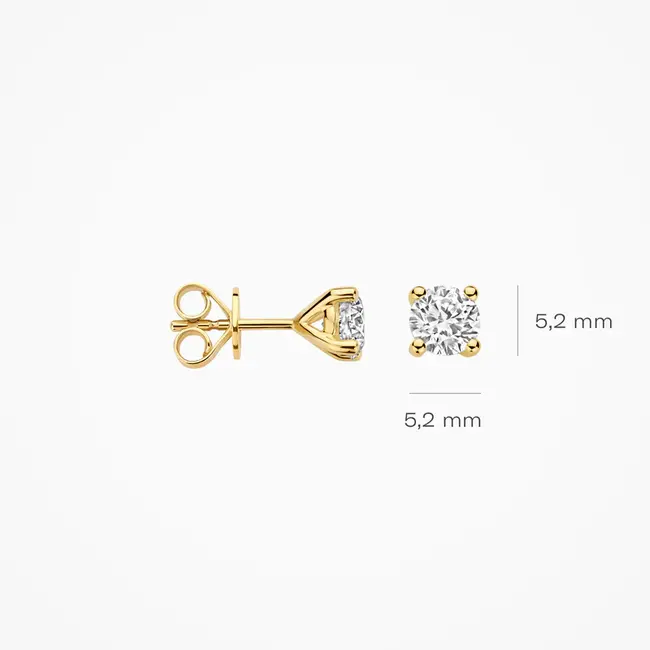 Lab diamonds oorstekers LG7003Y - 14k Geelgoud