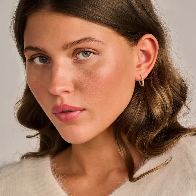 Lab diamonds oorringen LG7006Y - 14k Geelgoud