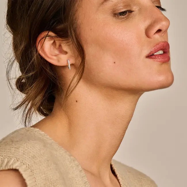 Lab diamonds oorringen LG7007W - 14k Witgoud